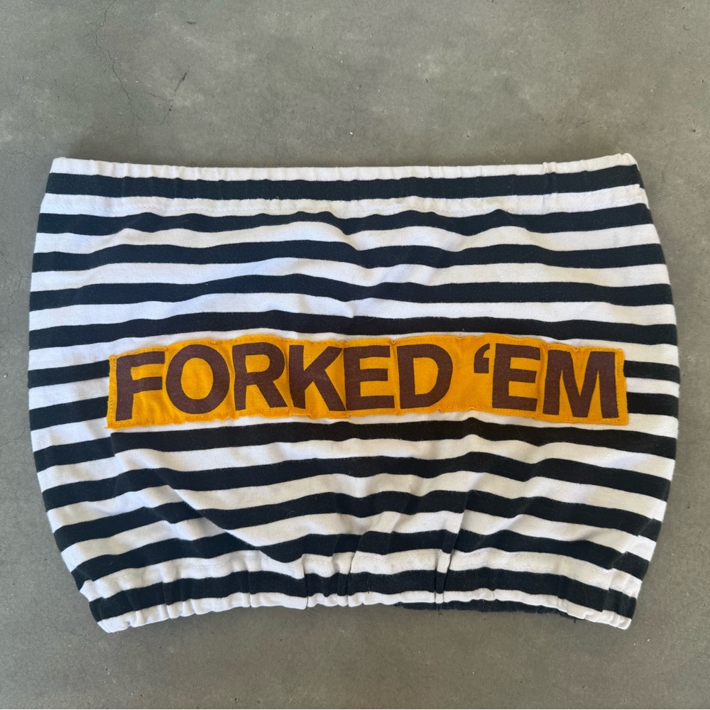 Arizona State University ASU College Black Stripe Tube Top Forked em Vintage